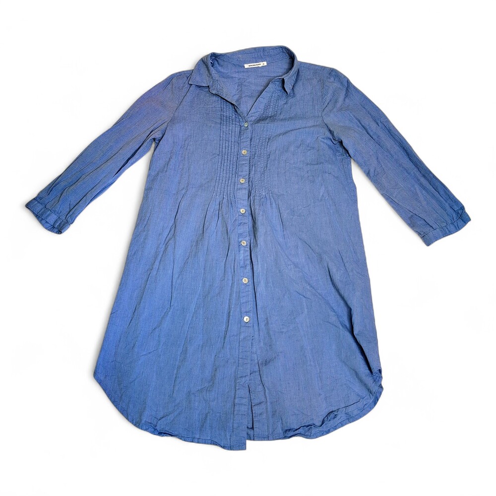 Monoprix Femme Blue Long-Sleeve Shirtdress‎ Size S (36)